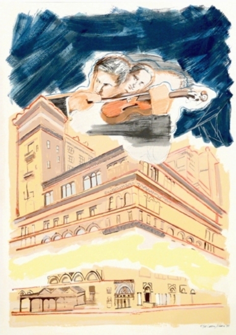 Larry Rivers – Sky Music Over Carnegie Hall, 1990 – Screen-print