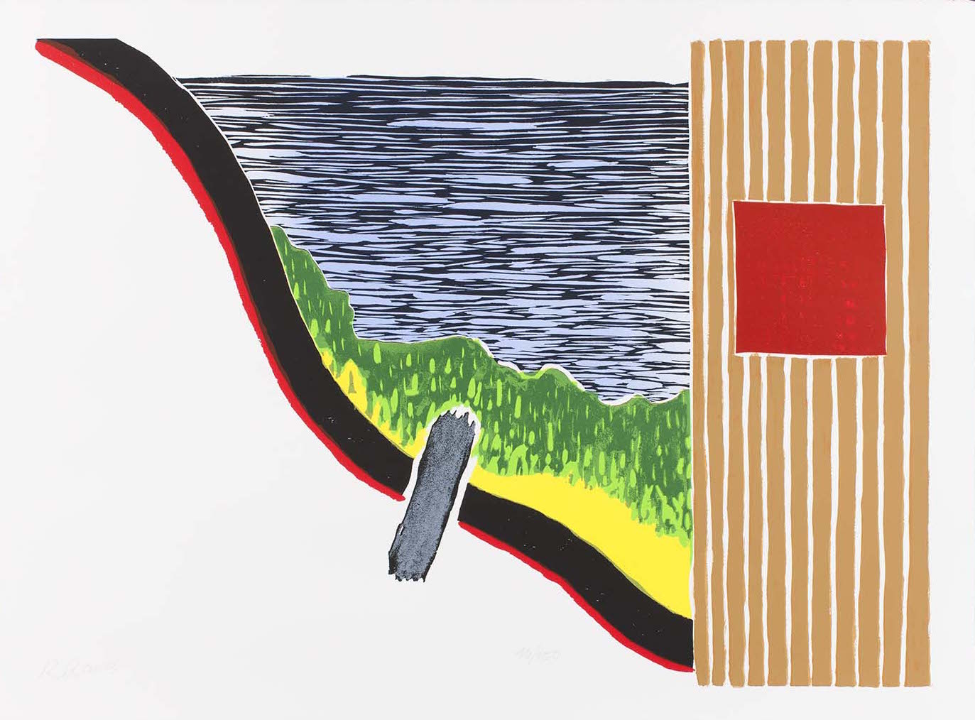 Roger Raveel – La Côte d'azur / ingelijst, 2012 – Sérigraphie (Screen-print)