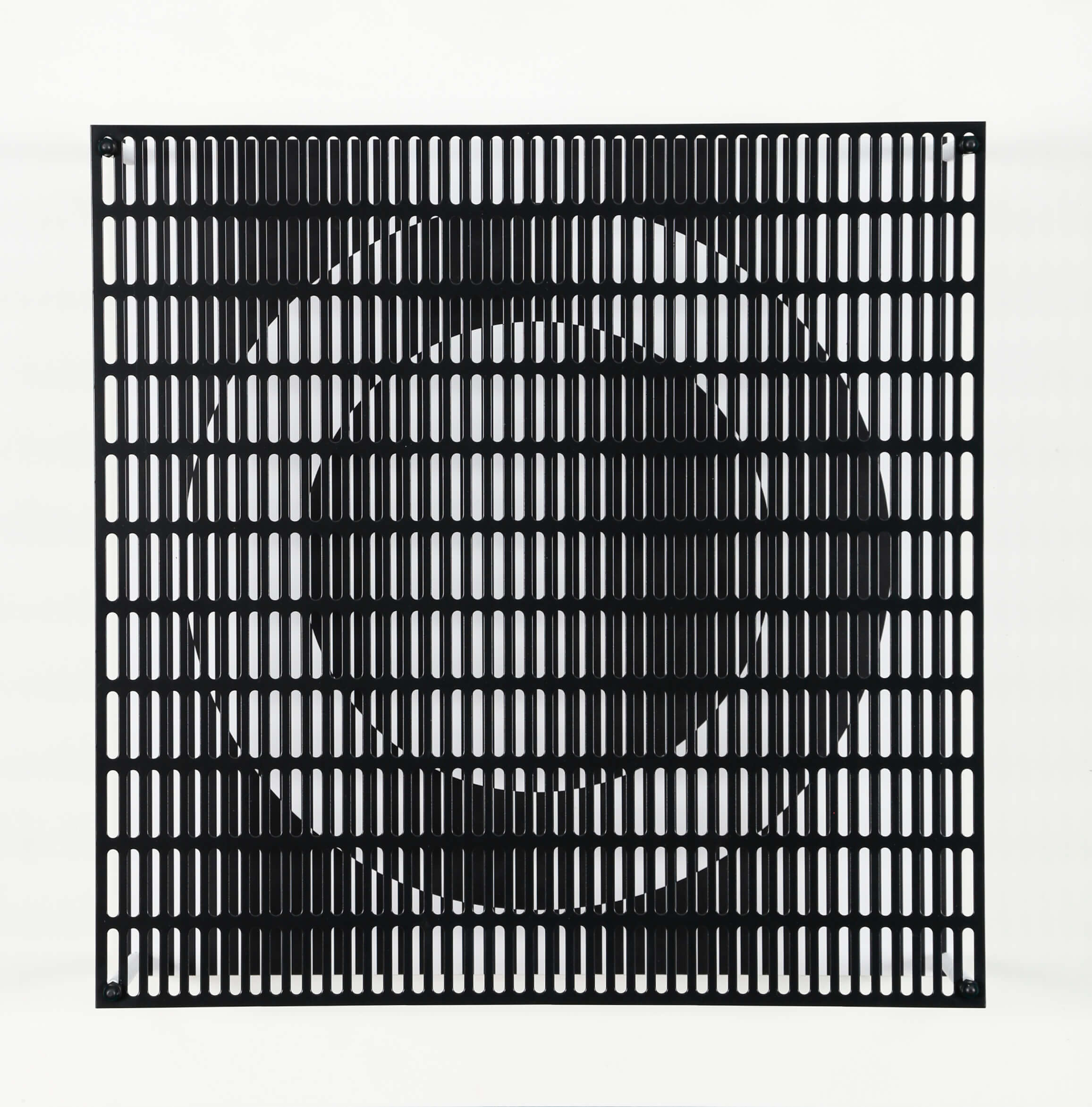 Antonio Asis – vibration cercles noir et blanc, 2010 – wood, steel and serigraph