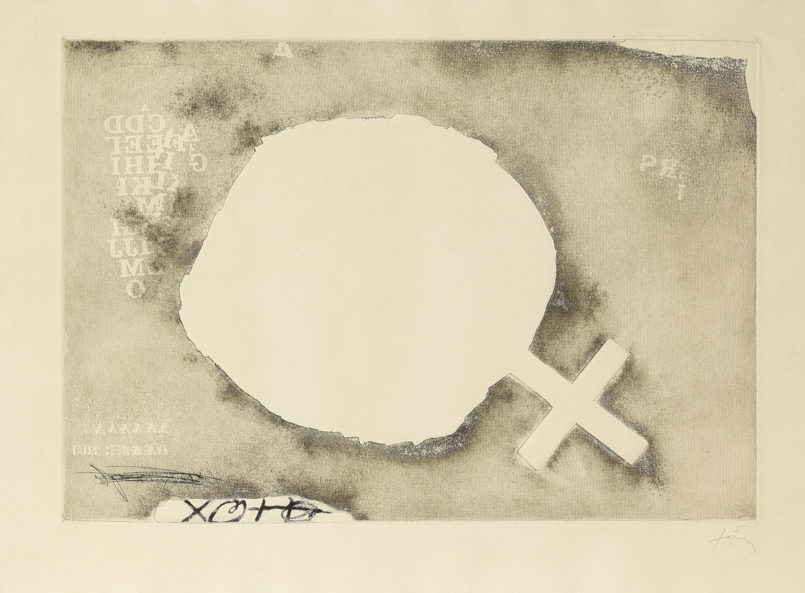 Antoni Tapies – Paper Cremat, 1975 – Etching