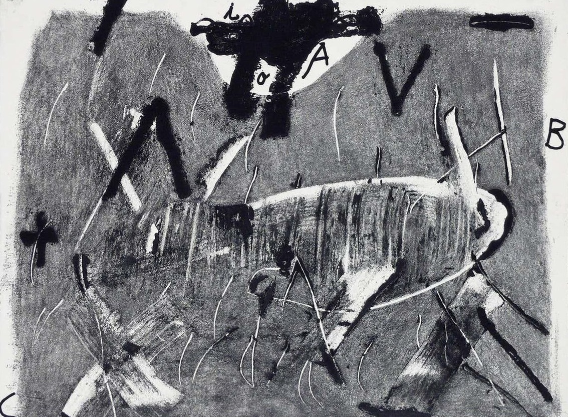 Antoni Tapies – Lletres i gris, 1976 – Etching