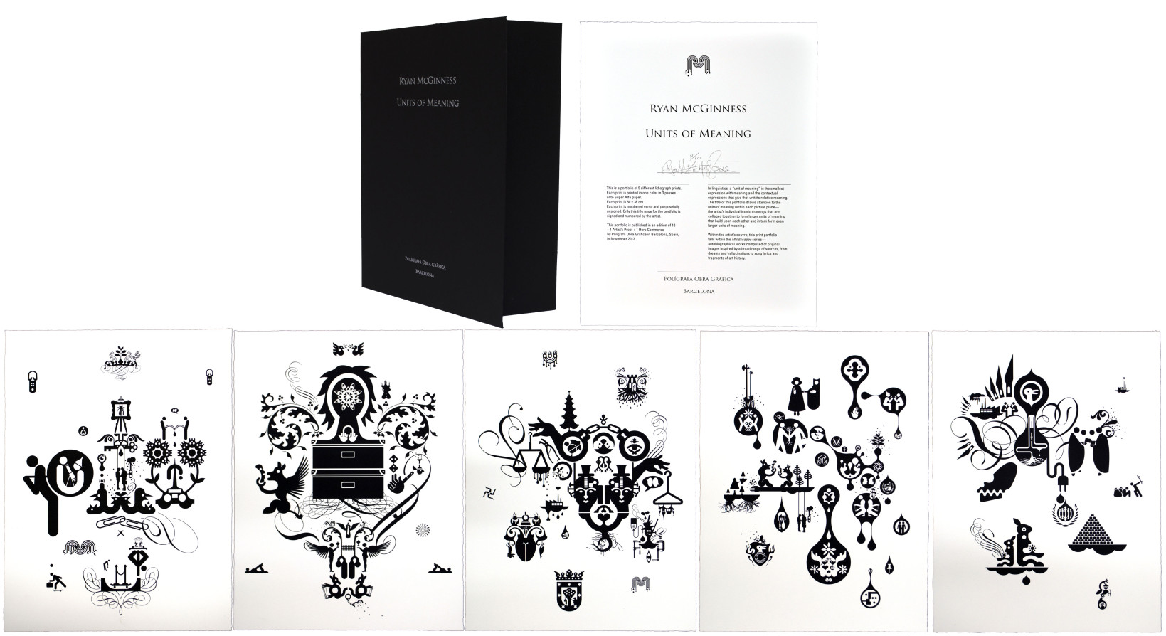 Ryan McGinness – Units of Meaning, 2012 – Portfolio of 5 lithographs