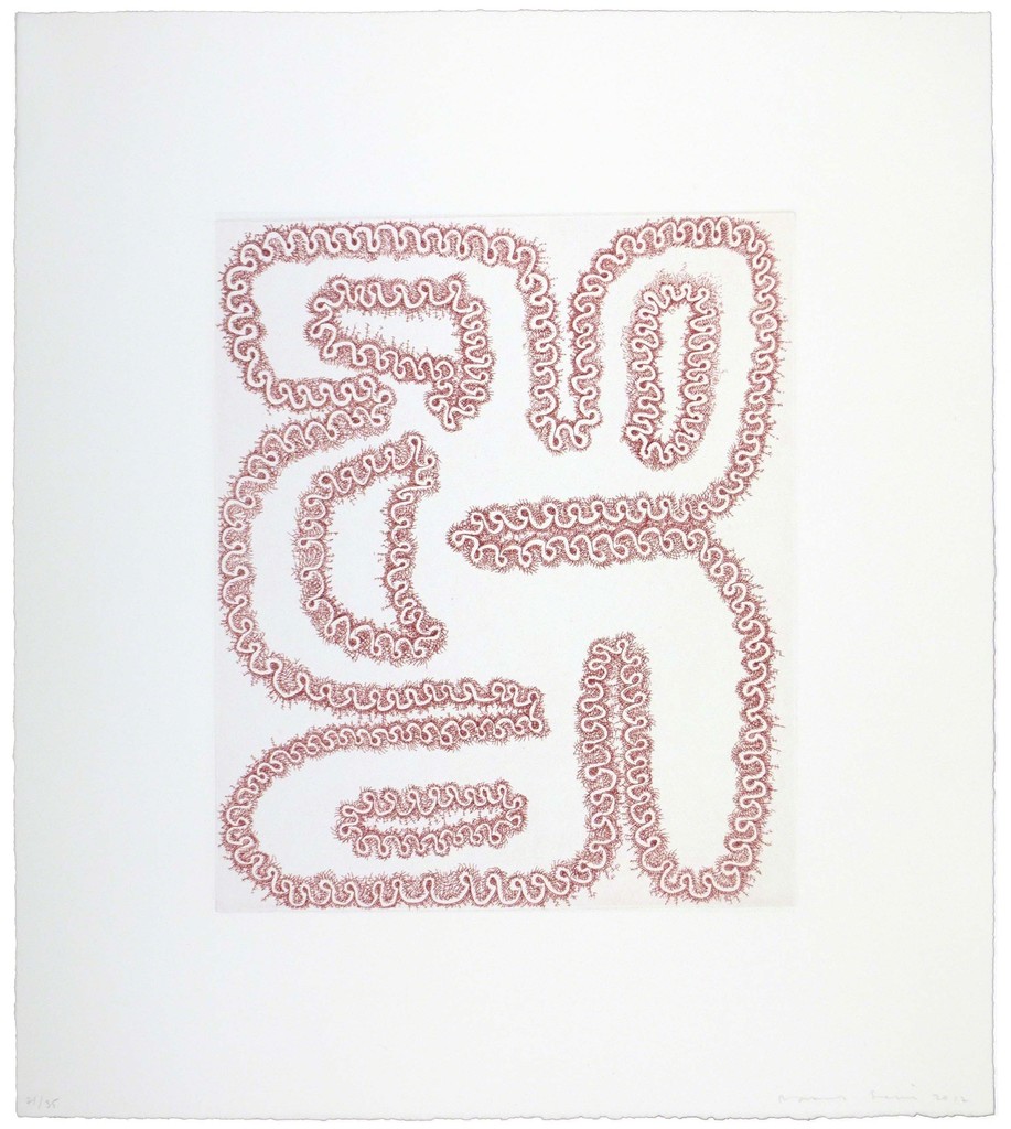 James Siena – Roda tergiversada amb quatre forats, 2013 – Aguafuerte