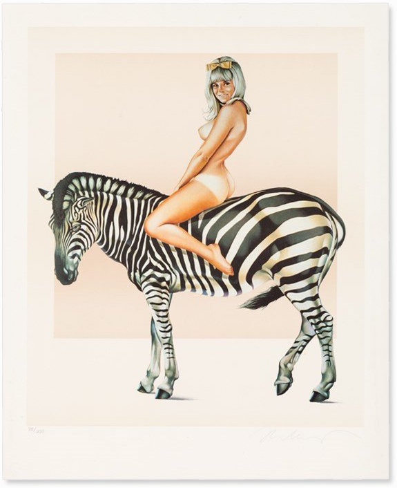 Mel Ramos – Girl on a Zebra, 1981 – Litografía