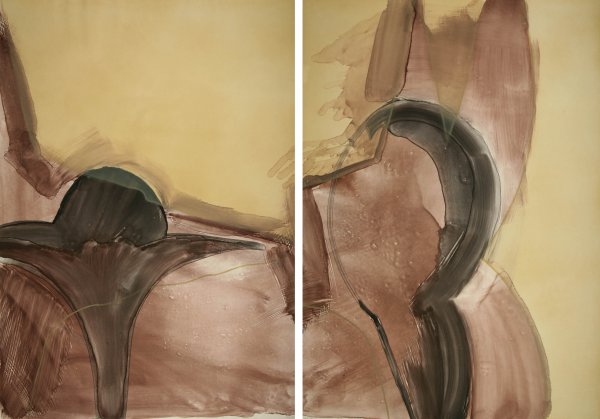 Alison Wilding – Dogs (Diptych, Earth Tones), 2005 – Monotipo