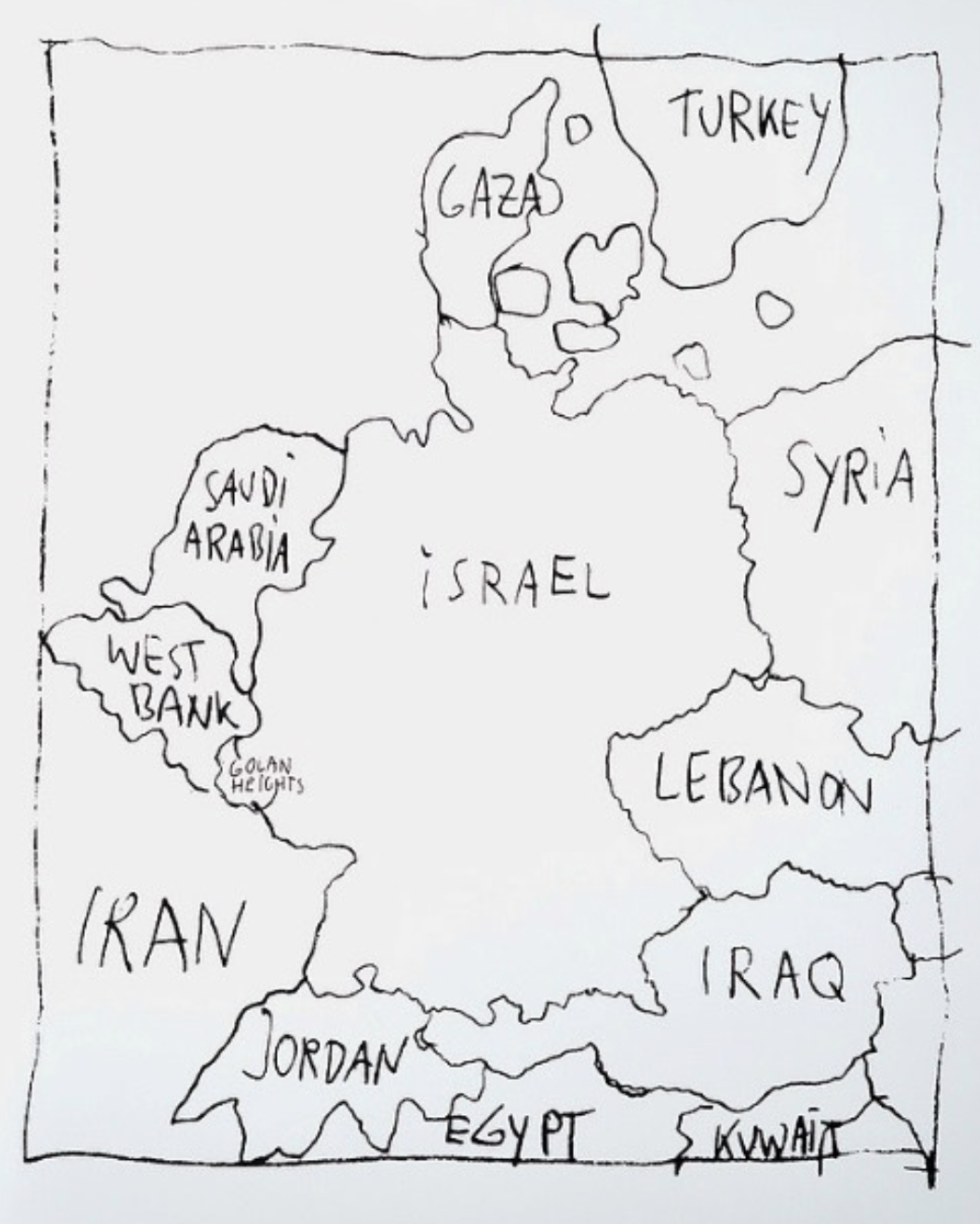 Daniel Richter – Untitled J (Map), 2016-2017 – Silkscreen