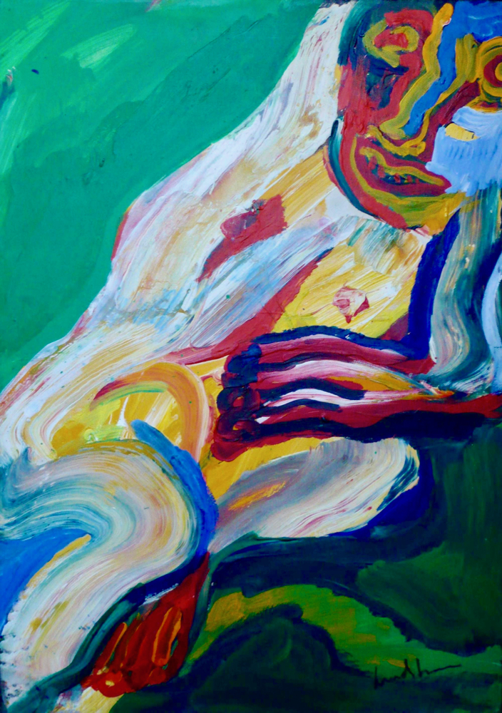 Bengt Lindstrom – L'Attente – Acrylique sur papier