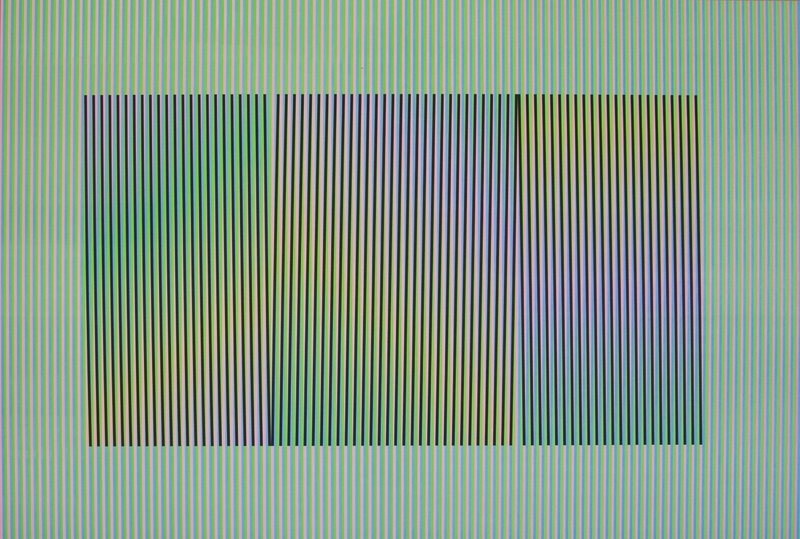 Carlos Cruz-Diez – Inducción Cromática a doble frecuencia Toledo., 2017 – Litografía