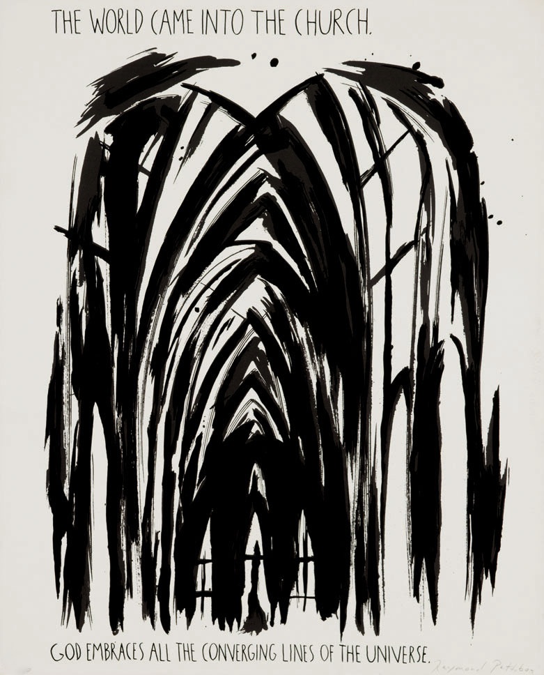 Raymond Pettibon – The World Came into the Church, 1991 – Screen-print