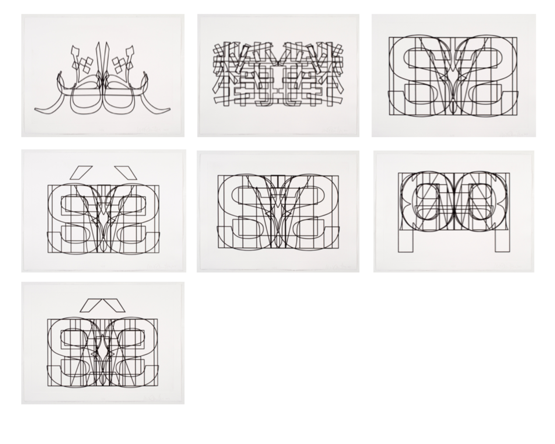 Luis Camnitzer – Symmetrical Jails, 2014 – Radierung