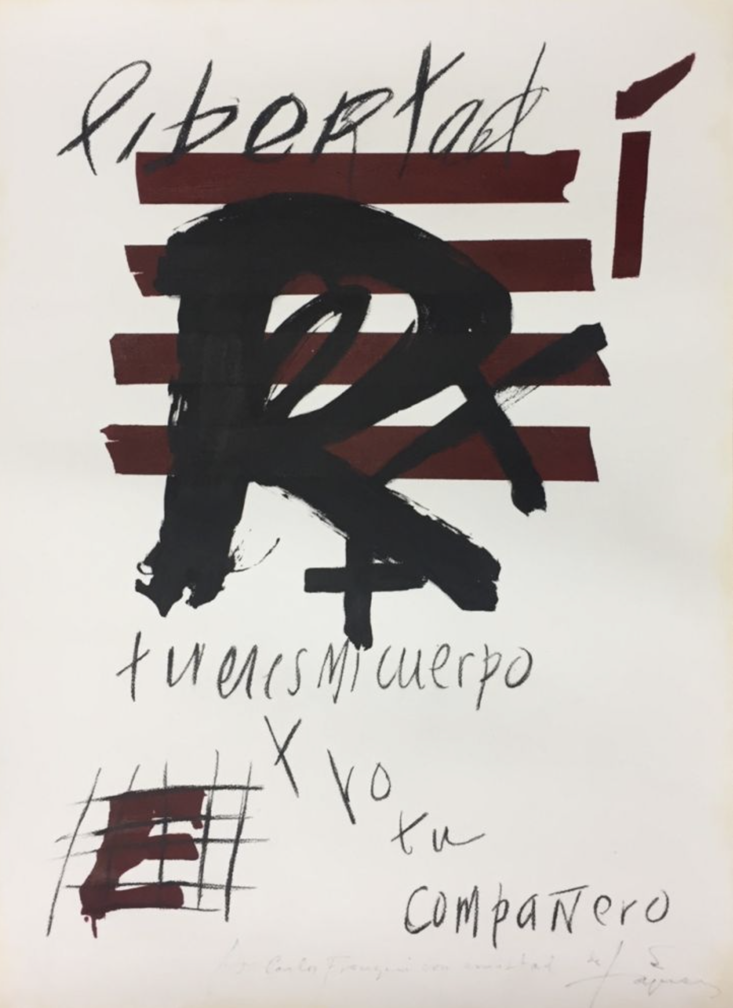 Antoni Tapies – Libertad, 1976 – Mixed média
