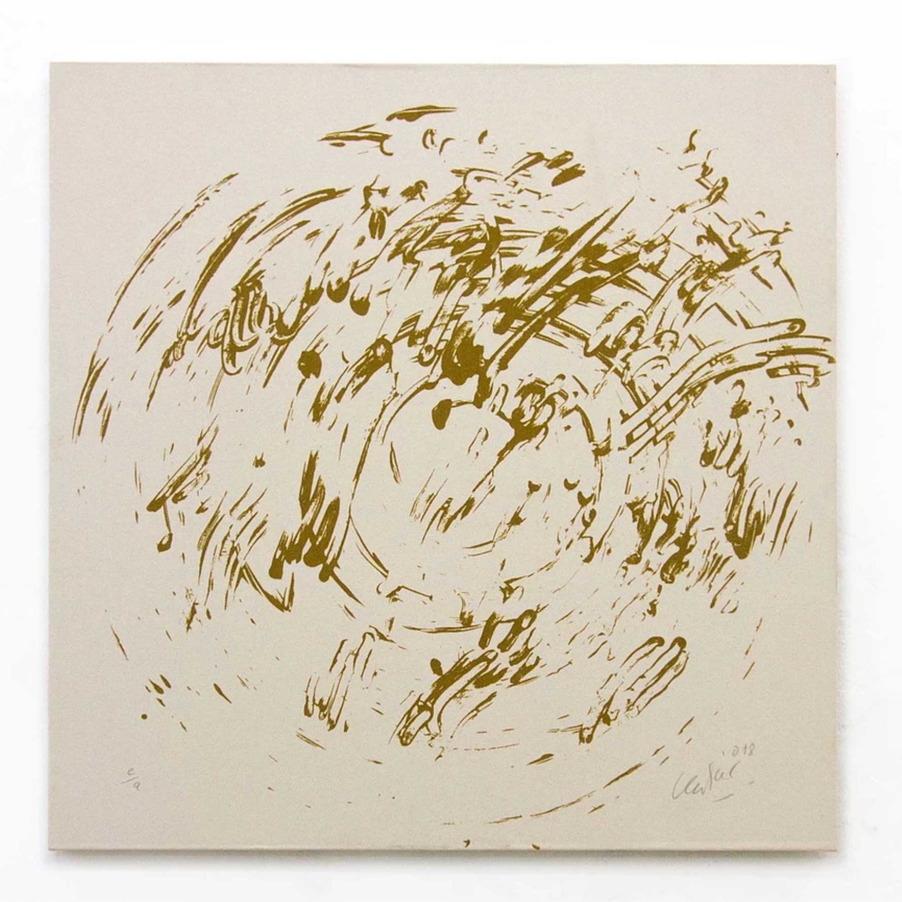 Gunther Uecker – Ouroboros #11, 2018 – Sable