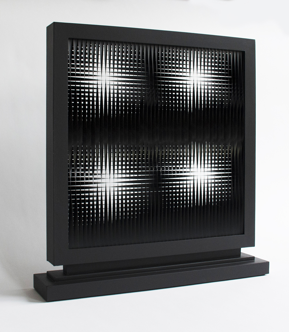 Alberto Biasi – Torsioni Sovrapposte Noir, 2017 – Mixed média