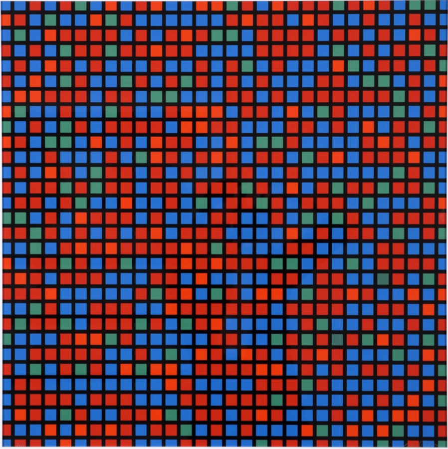 Francois Morellet – Chartres bleu rouge, 1973 – Siebdruck