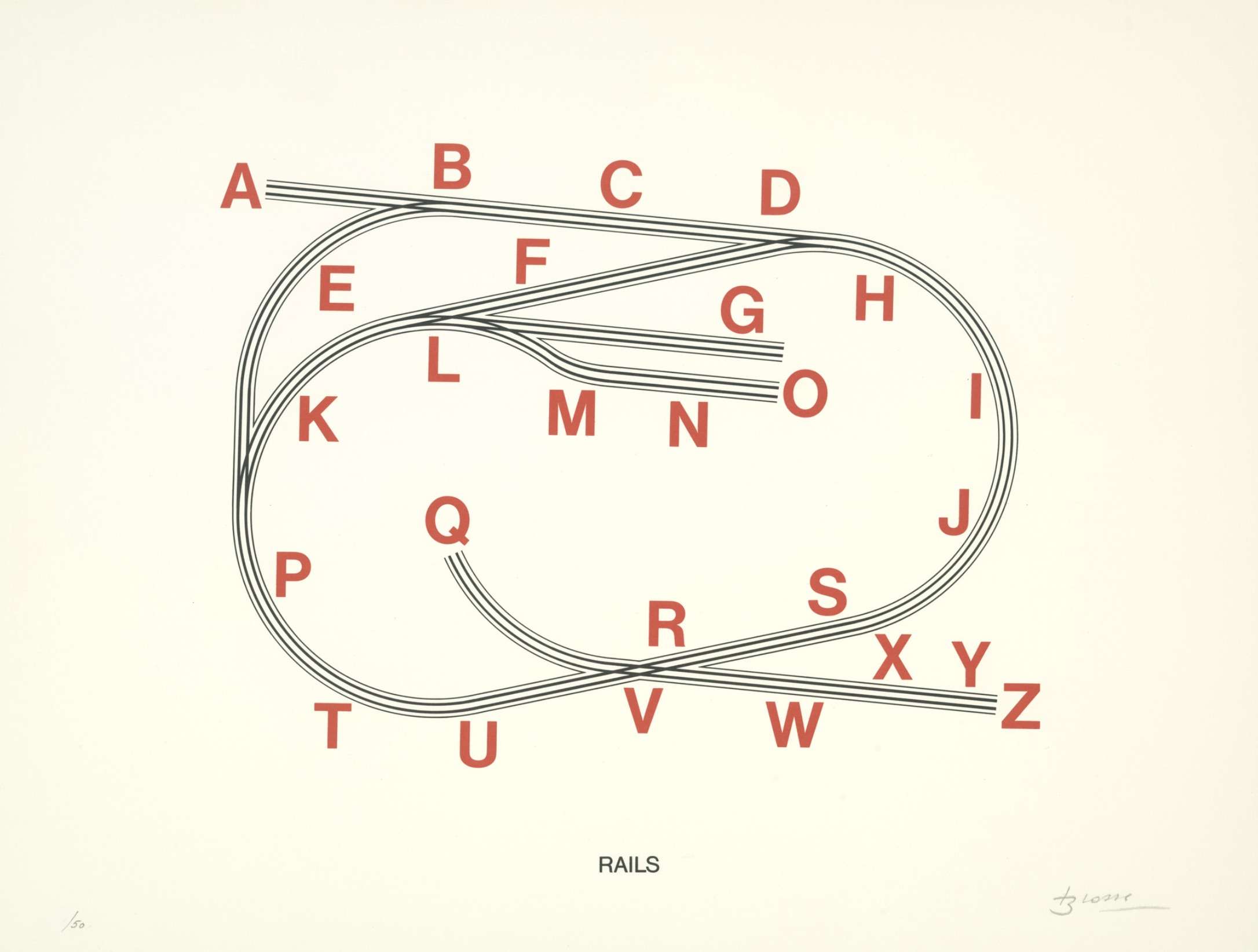 Joan Brossa – Rails, 1989 – Lithographie