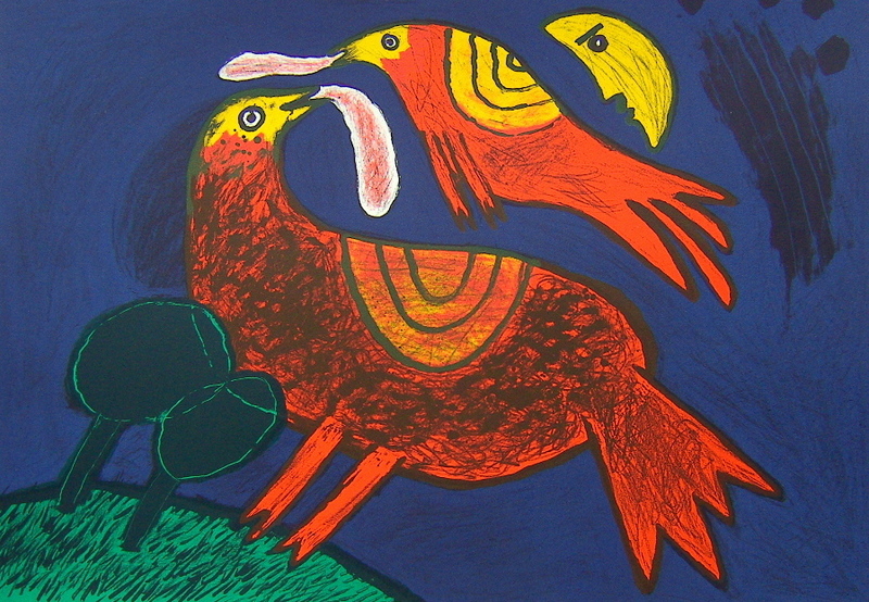 Guillaume Corneille – Demi-Lune dans ciel Catalan, 1990 – Lithographie
