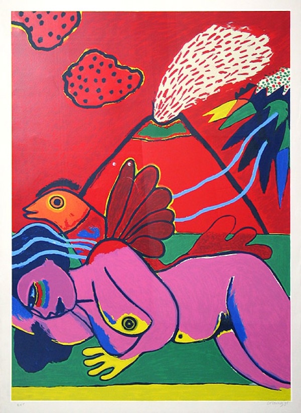 Guillaume Corneille – Liegender Akt, 1991 – Lithograph
