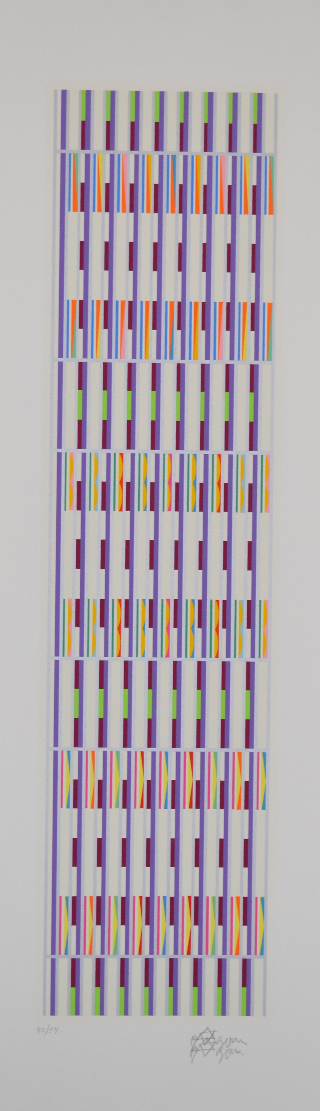 Yaacov Agam – Vertical orchestration purple, Unknown – Sérigraphie/Silkscreen