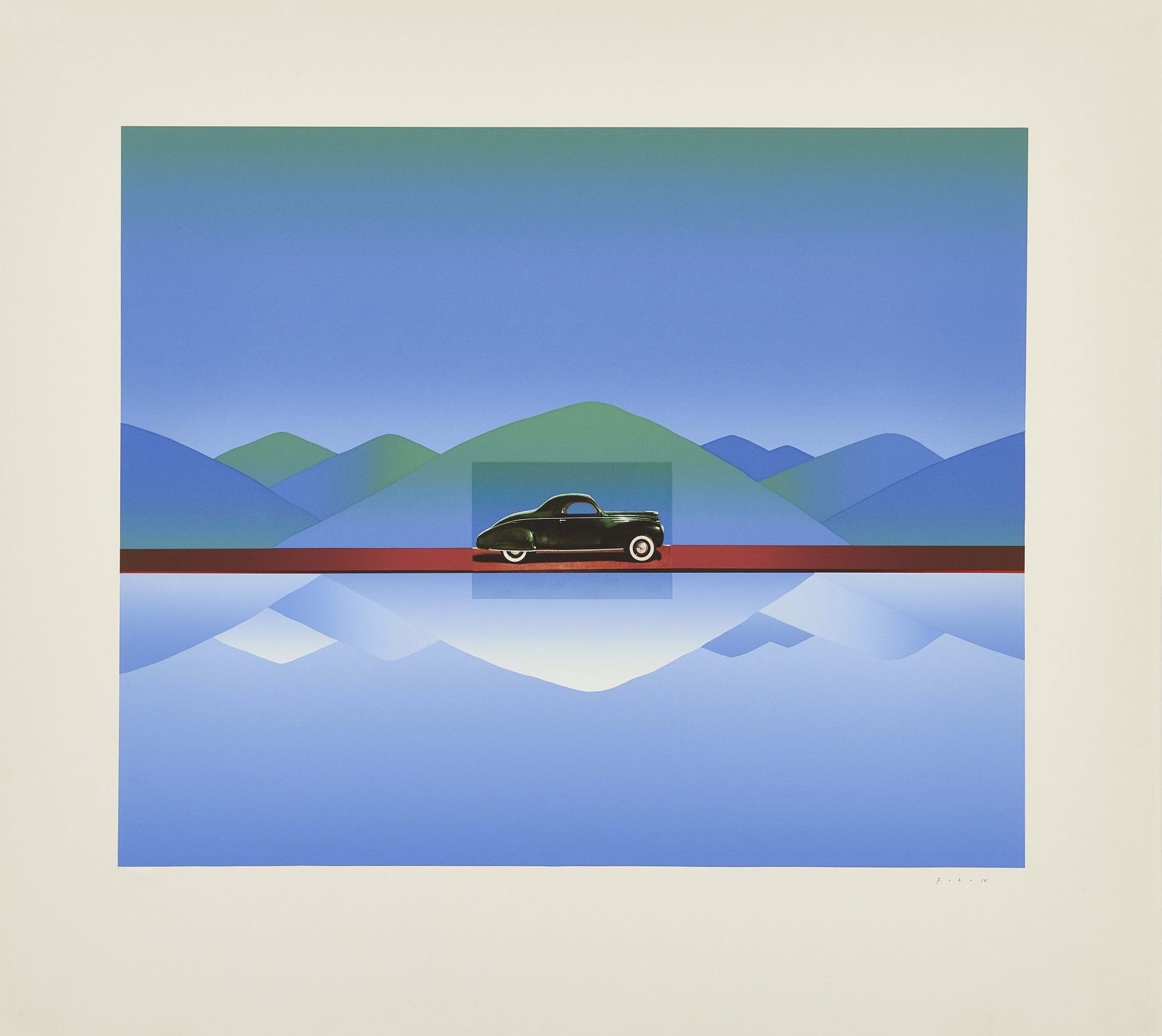 Jean-Michel Folon – Je vous ecris de California, 1986 – Zeefdruk
