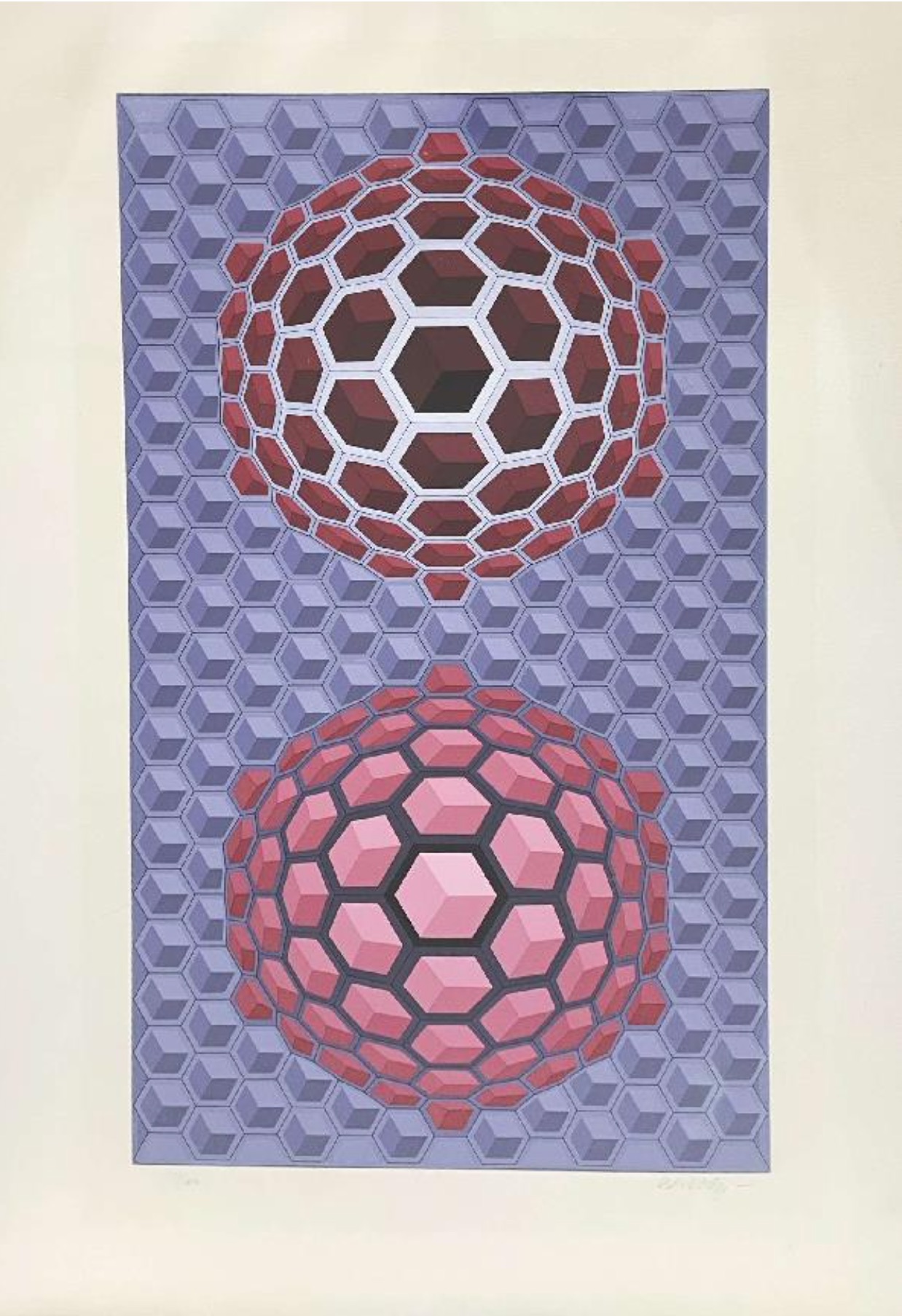 Victor Vasarely – Purple long, 1977 – Silkscreen