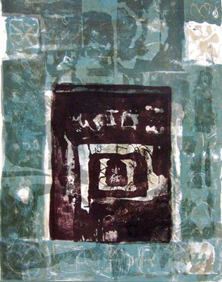 Antoni Clave – Hommage a domenikos- Cadre bleu, 1965 – Lithografie