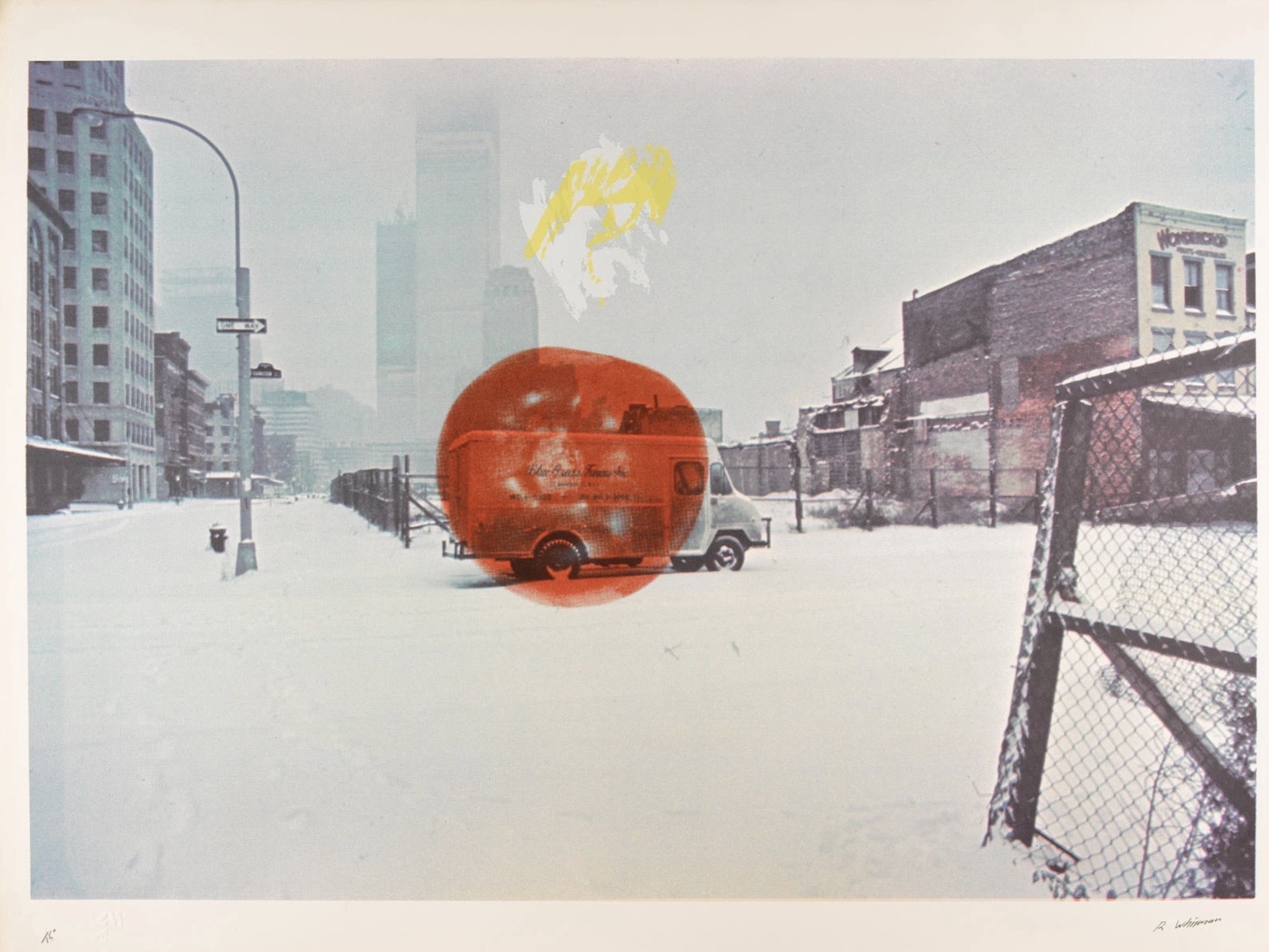 Robert Whitman – Untitled (Red Sphere in Cityscape), 1973 – Silkscreen
