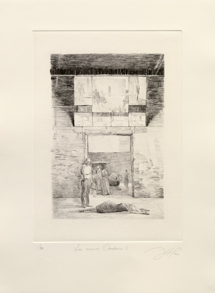 Sandra Gamarra – Los nuevos Oradores II, 2010 – Drypoint