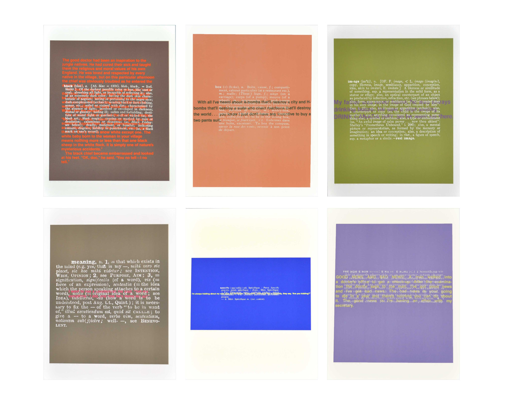 Stefan Brüggemann – Joke & Definition (portfolio of 6), 2011 – Litografía