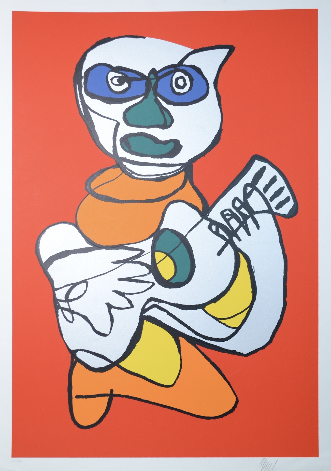 Karel Appel – Red cat singing hands, 1978 – Silkscreen