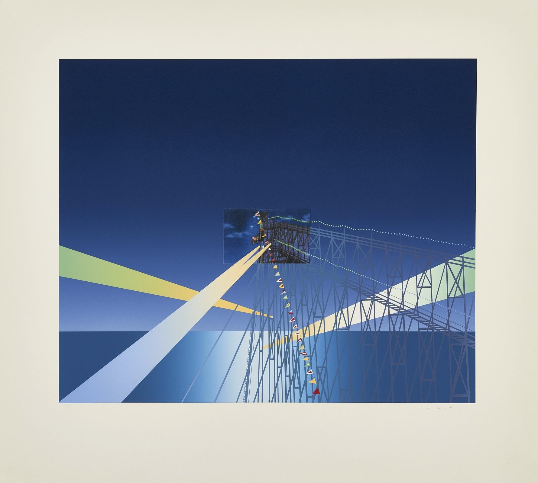 Jean-Michel Folon – Je vous ecris de Coney Island, 1986 – Zeefdruk