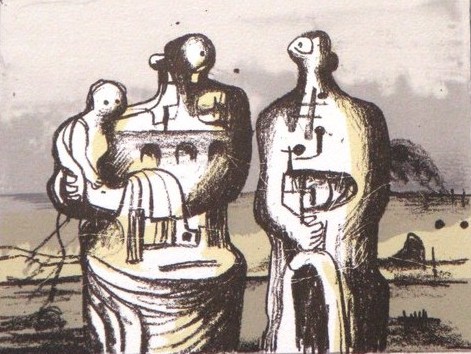 Henry Moore – Group in industrial landscape C. 418, 1975 – Lithographie
