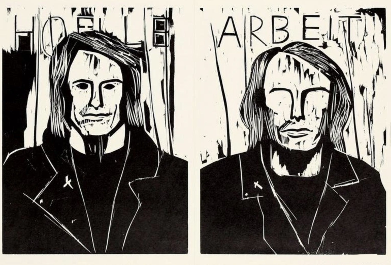 Albert Oehlen – Hoelle/Arbeit, 1989 – Houtsnede
