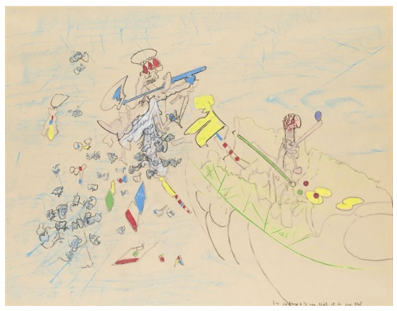 Roberto Matta – Les cadeaux de la mère Noël et du père Noël, 1968–1969 – Técnica mixta