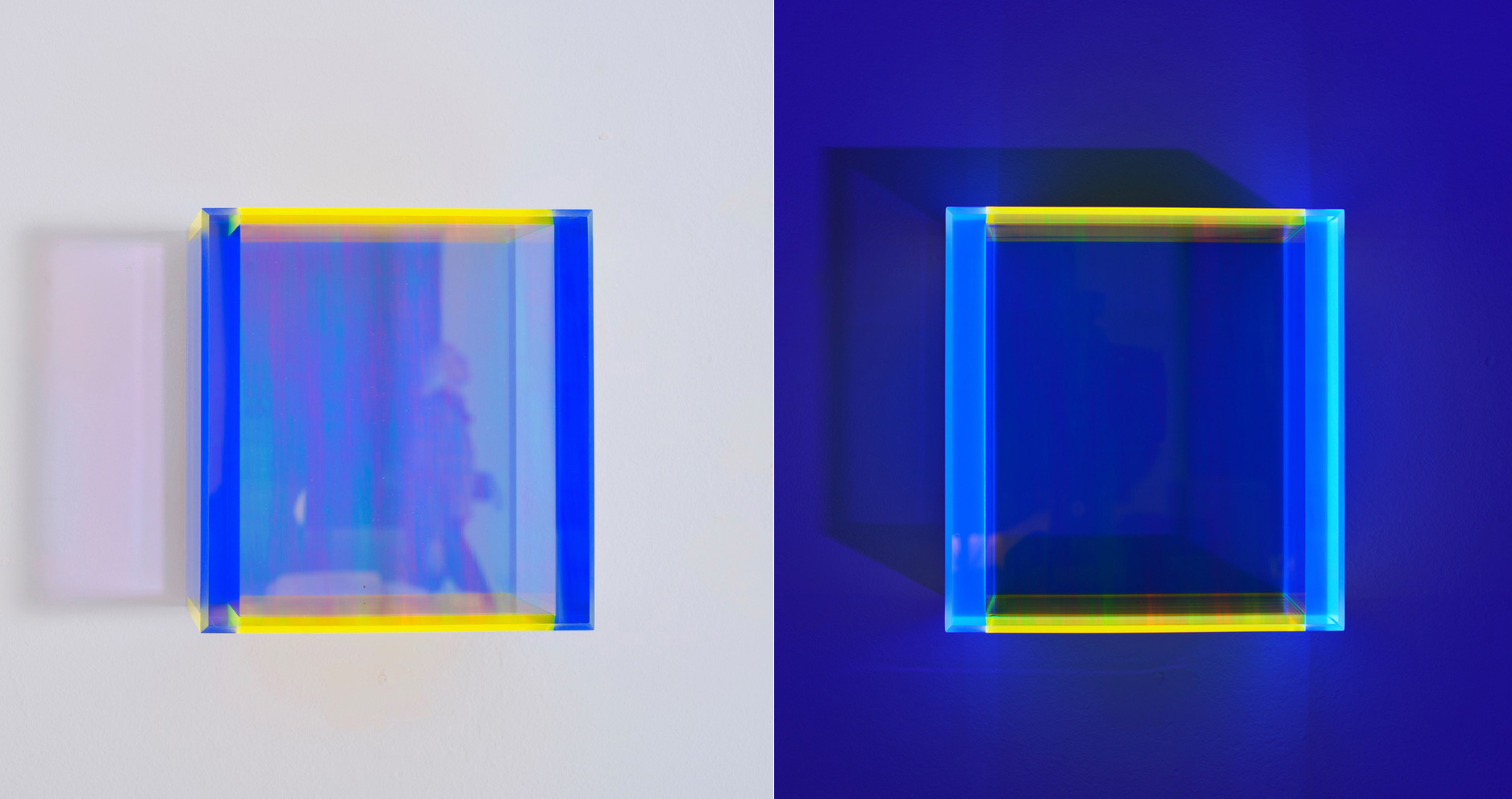 Regine Schumann – Colormirror rainbow pastel blue hongkong, 2020 – Acryl Skulptur