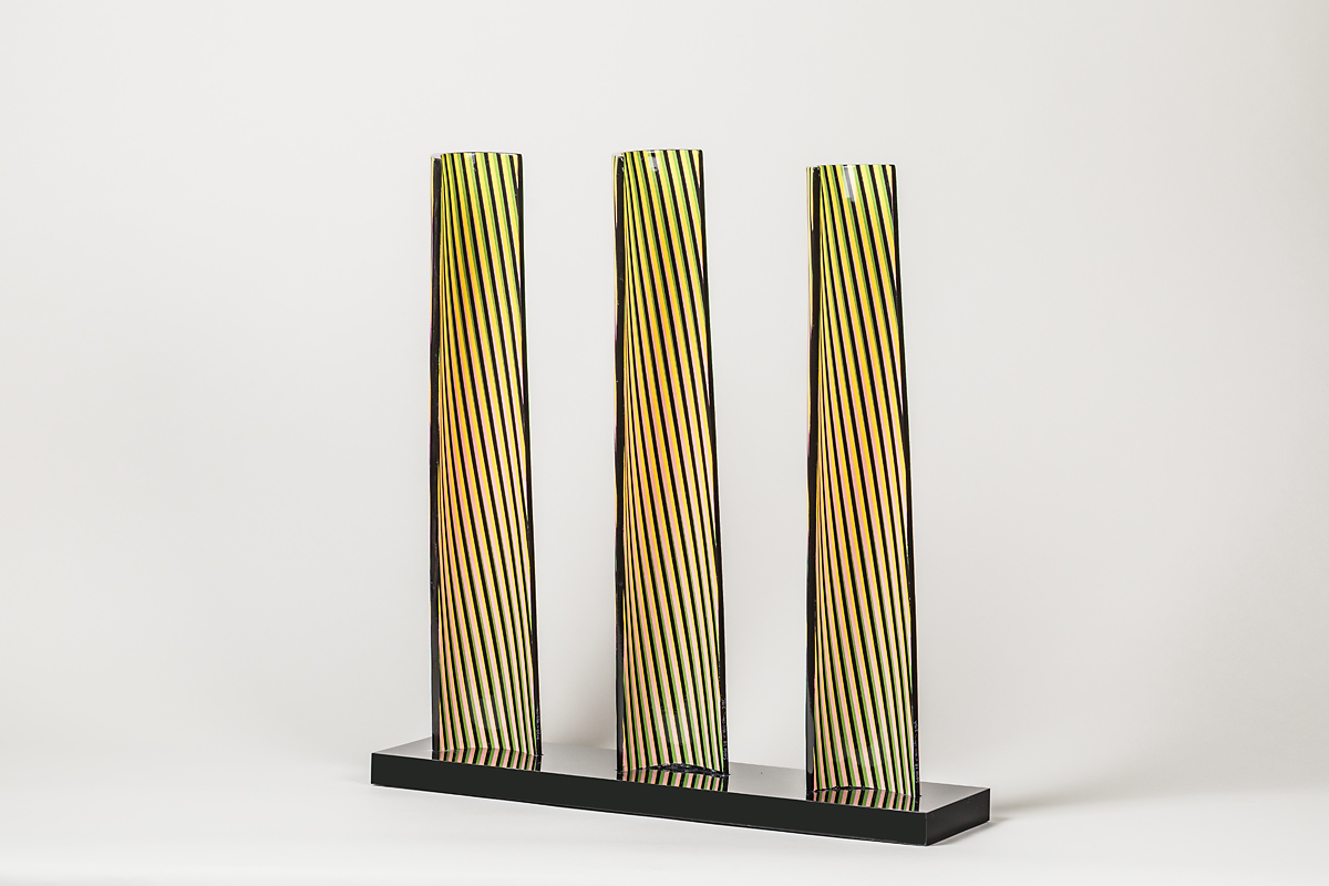 Carlos Cruz-Diez – Cromovela Tryptich 18, 2018 – Ceramic