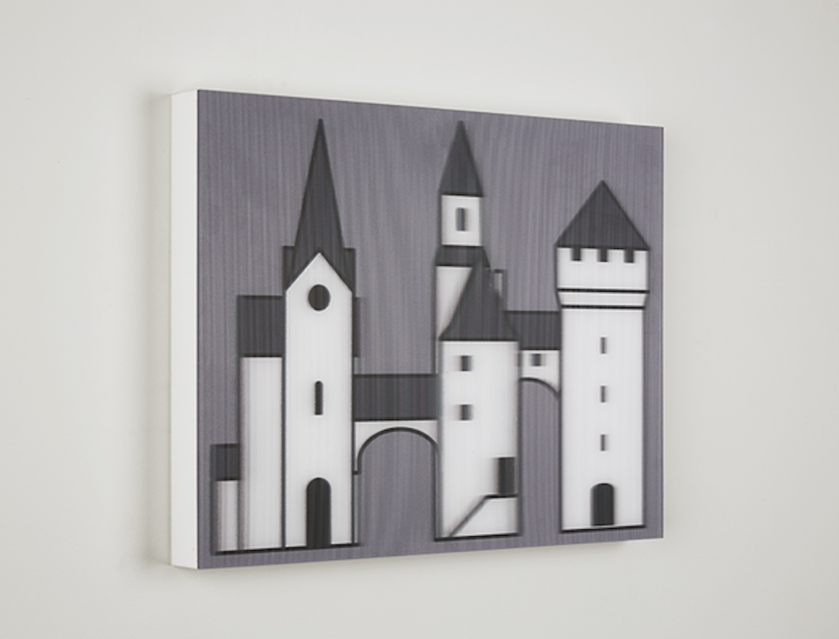 Julian Opie – Medieval Village 3, 2019 – Mixed média