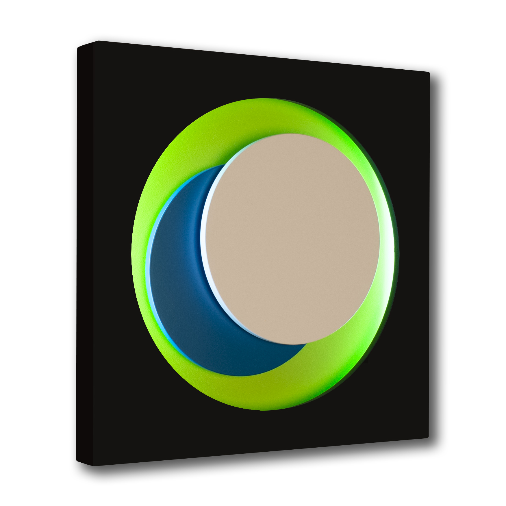 Geneviève Claisse – Cercle Noir et Vert, 2016 – Mixed Media