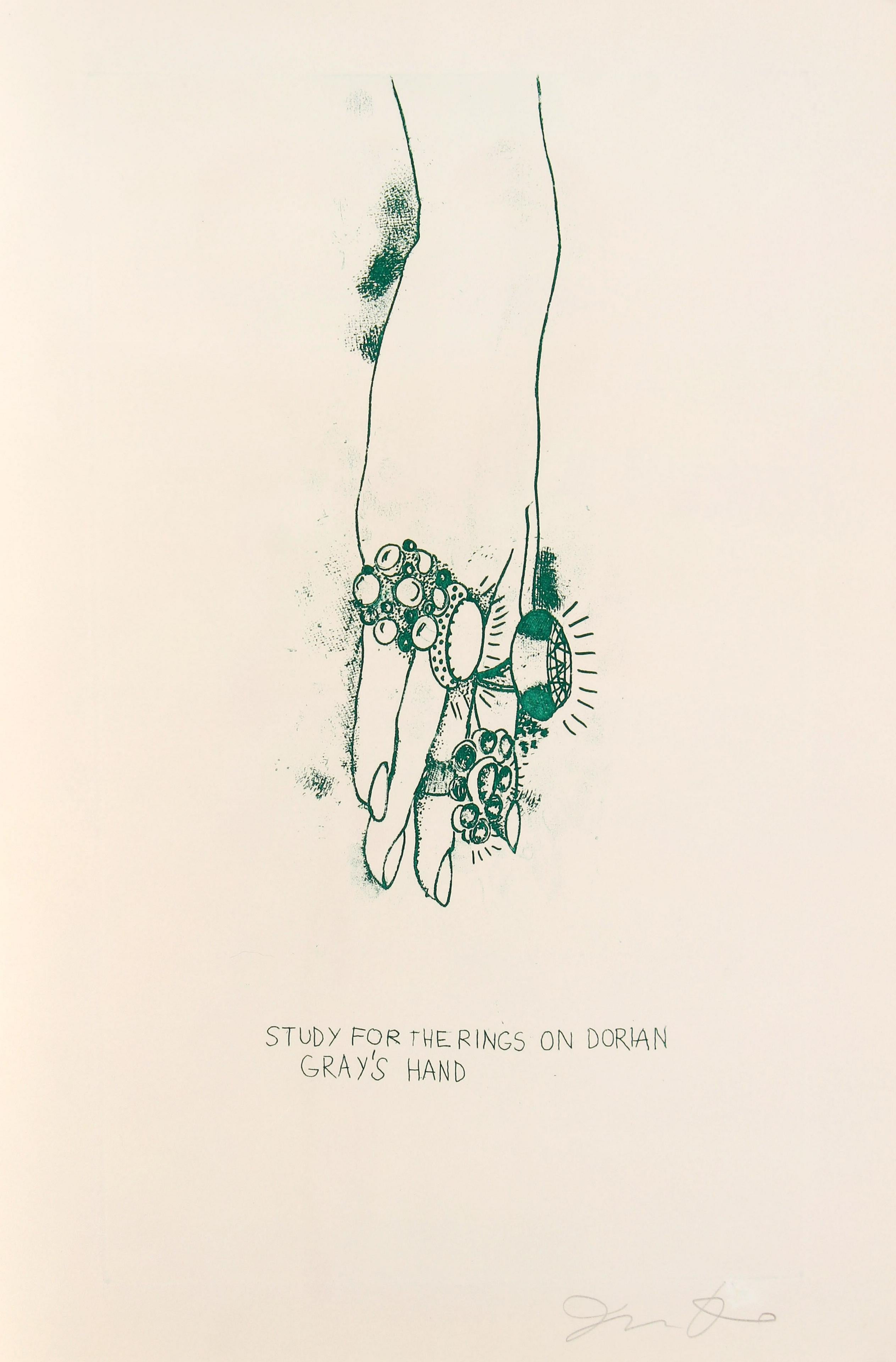 Jim Dine – Study for the Rings on Dorian Gray's Hand, 1968 – Lithographie