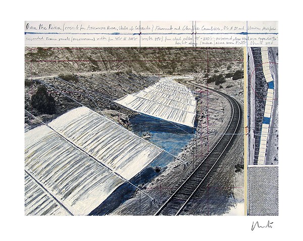 Javacheff Christo – Over The Arkansas River, Project A, 1992/2017 – Litografía