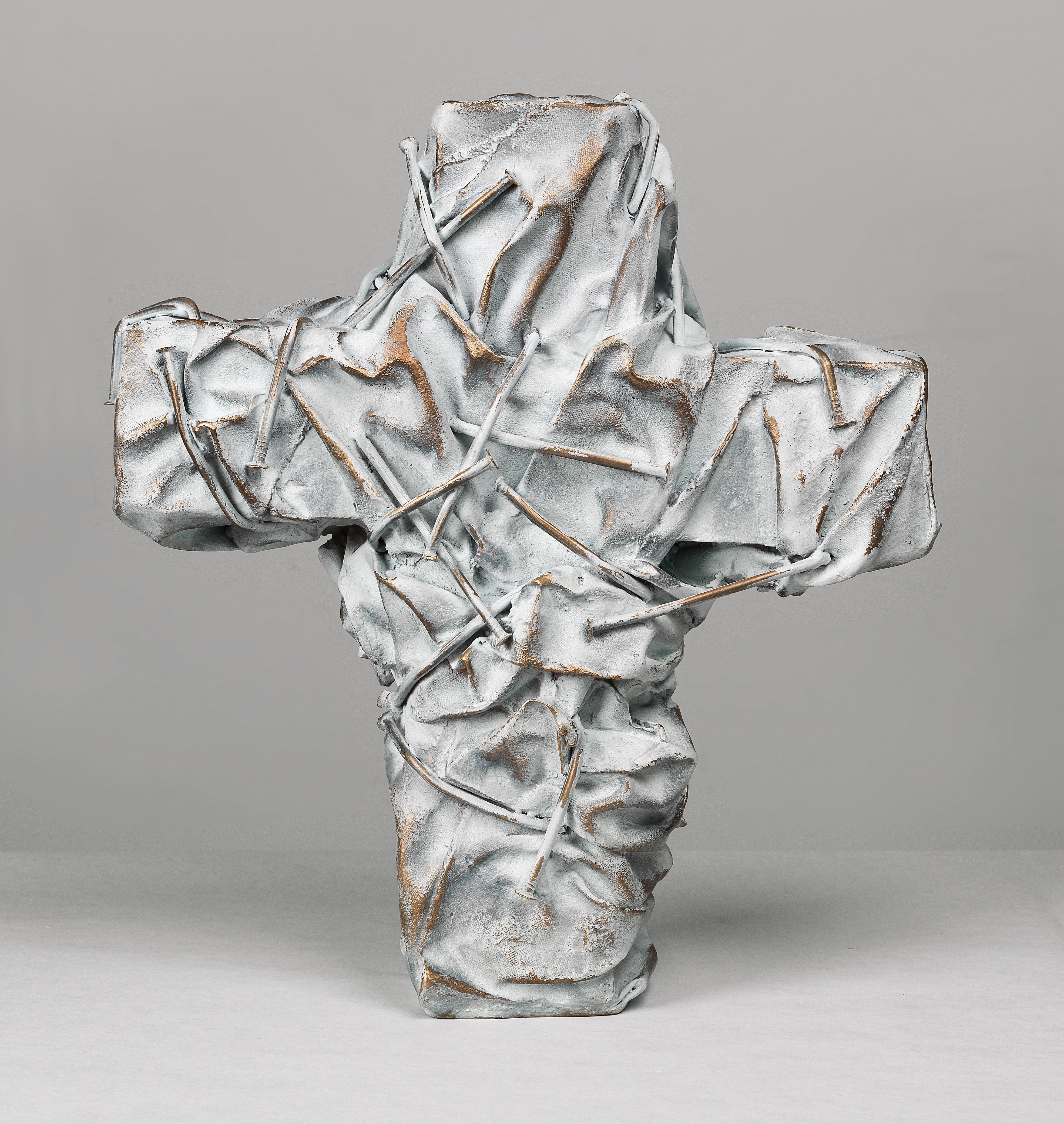 Gunther Uecker – Helles Nagelkreuz, 2017 – Bronze