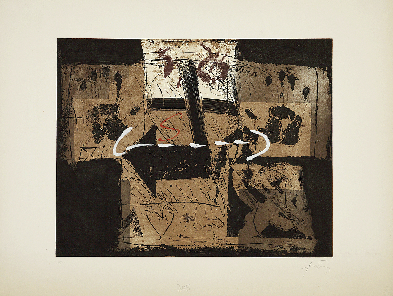 Antoni Tapies – Flecha, 1990 – Etching and Aquatint