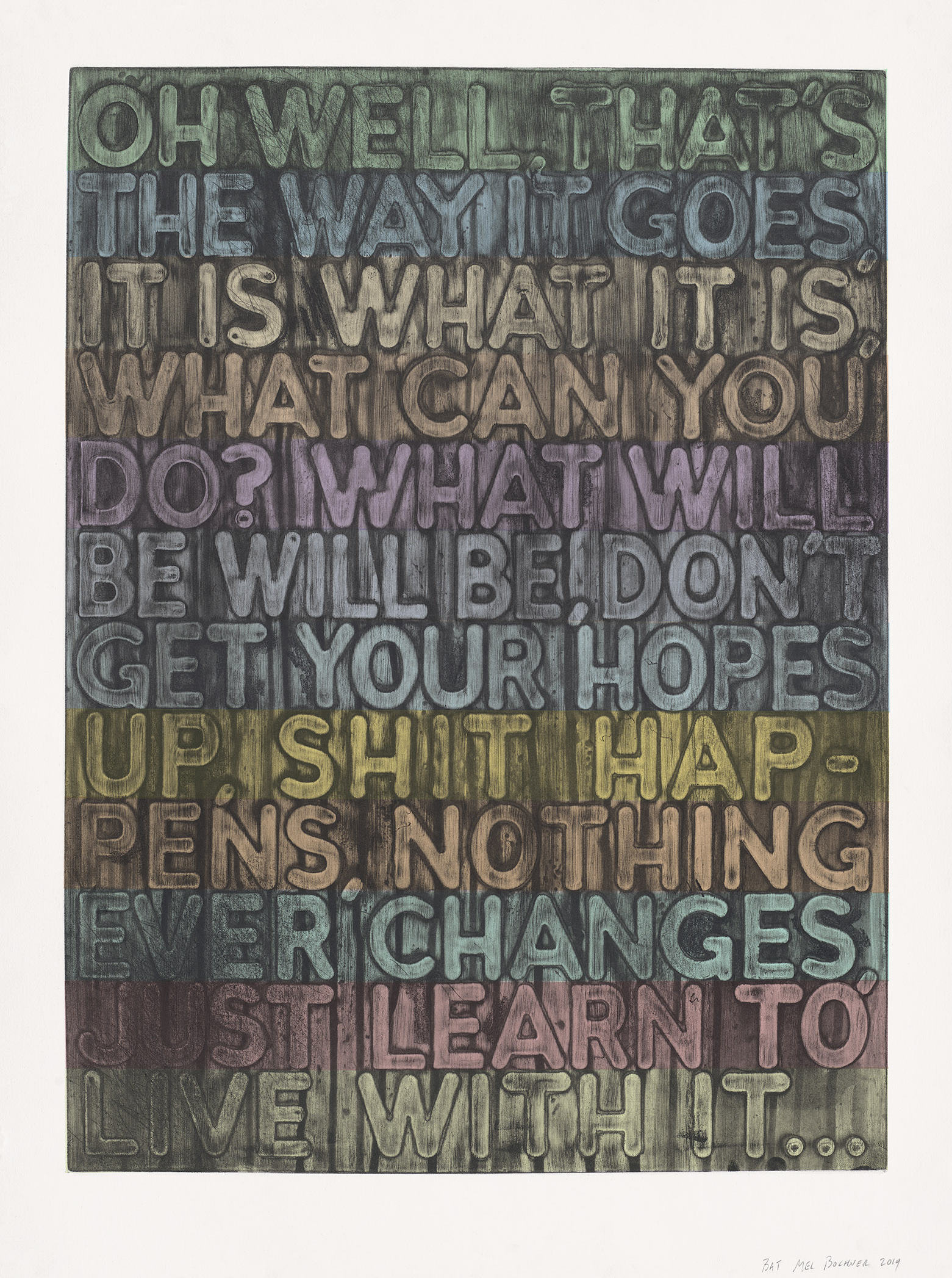 Mel Bochner – Oh Well, 2019 – Técnica mixta
