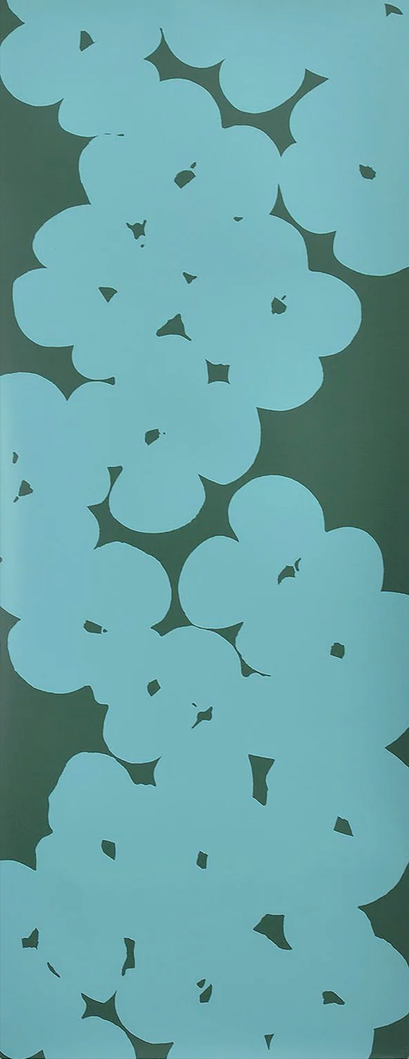 Donald Sultan – Wallflowers (aqua on dark green), 2018 – Zeefdruk