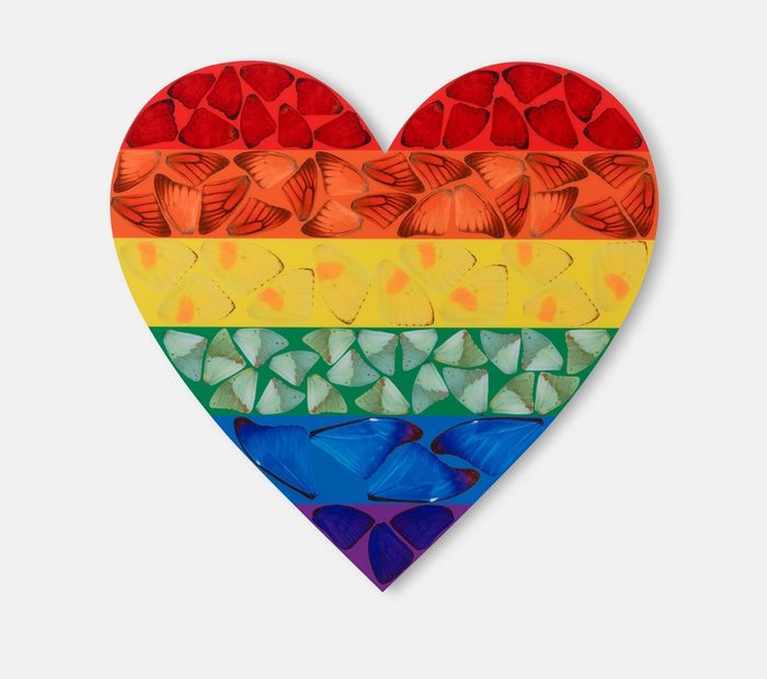 Damien Hirst – Rainbow Heart (small), 2020 – Técnica mixta