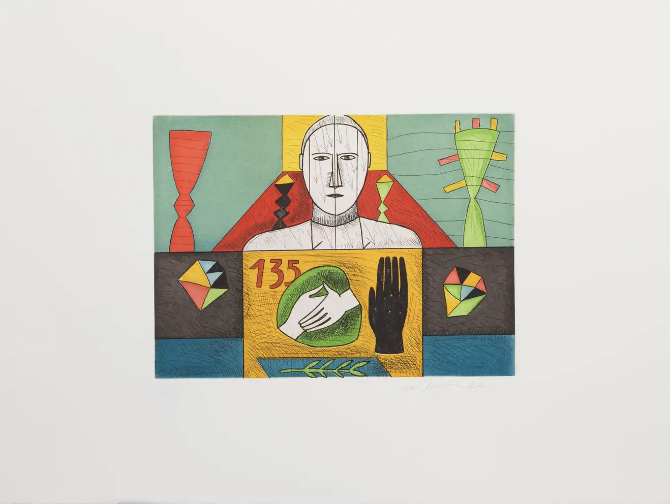 Mimmo Paladino – Mathematico 3, 2001 – Grabado Aguatinta