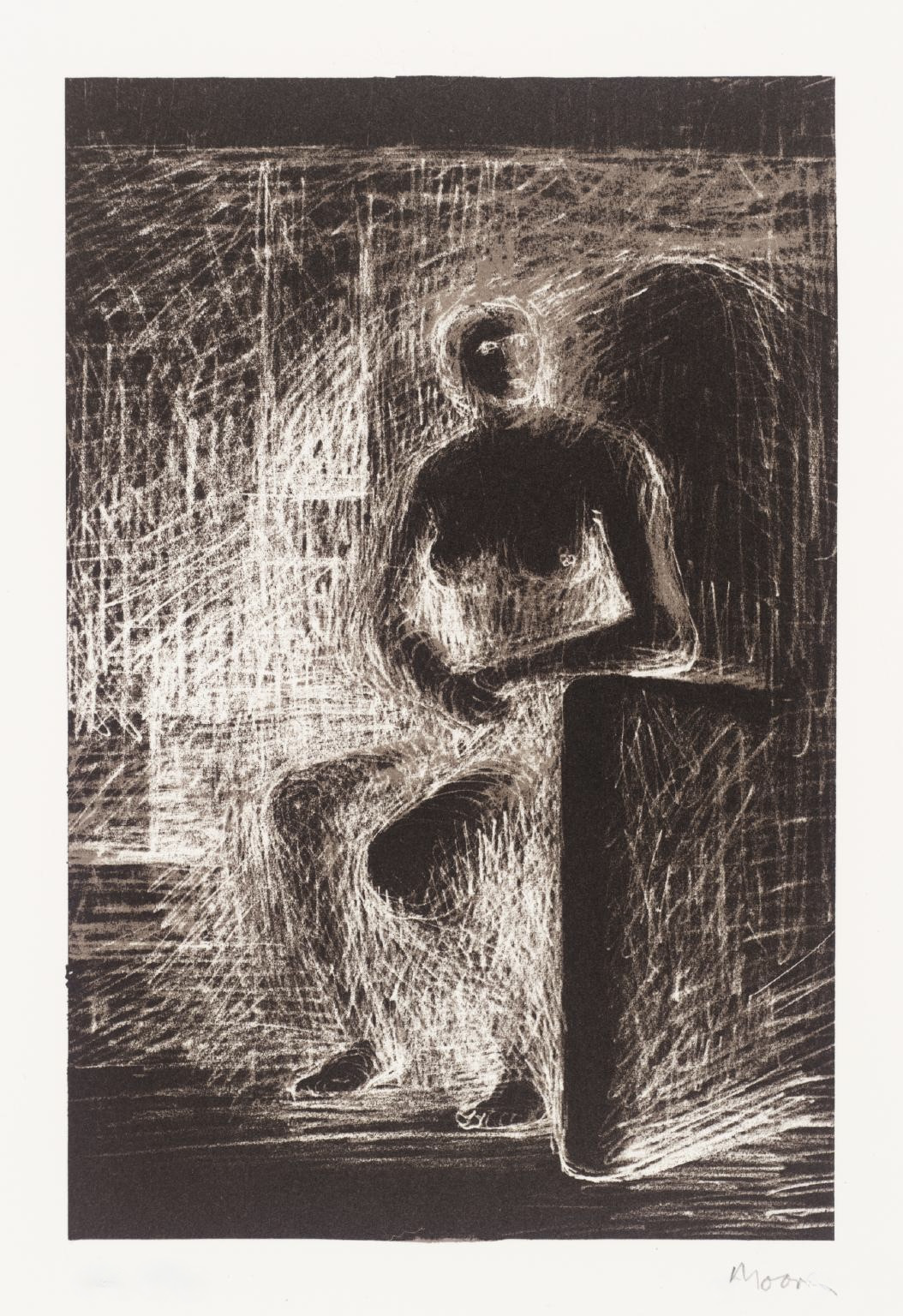 Henry Moore – Seated Figure IV - Reverse Lighting, 1974 – Lithograph