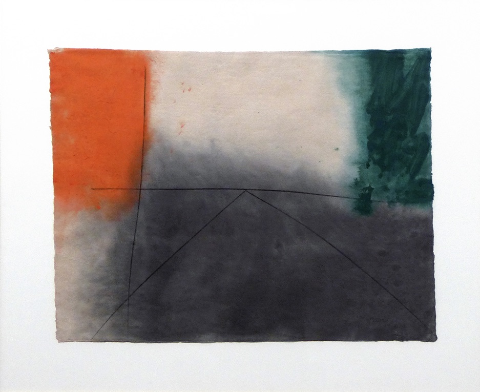 Alfons Borrell – Untitled  (Orange, Green, and Shaded Form), 1987 – Gemengde techniek.
