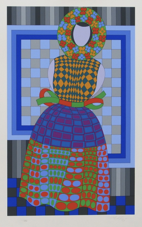 Victor Vasarely – Flower Girl, 1980 – Silkscreen