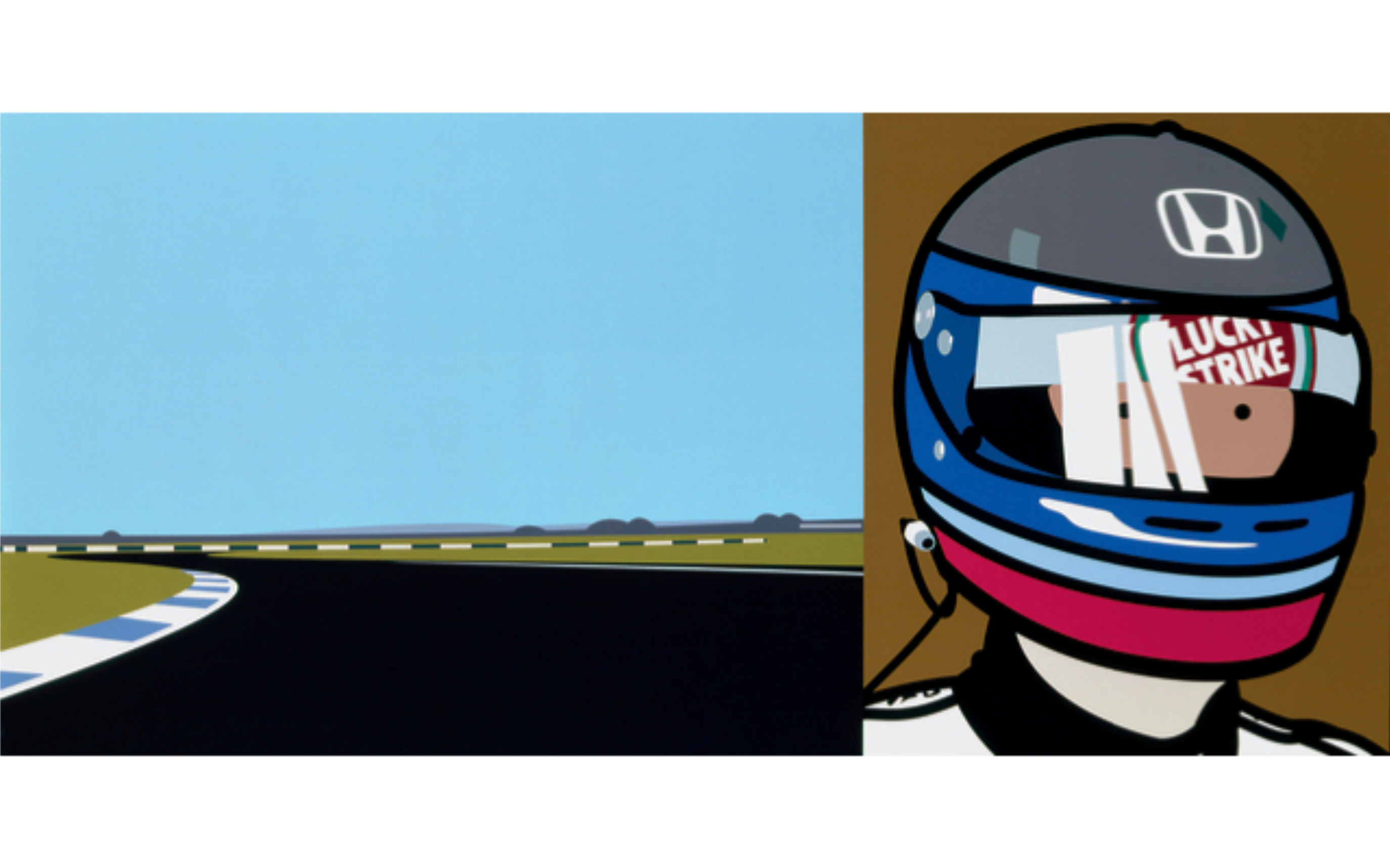 Julian Opie – Imagine you are driving (fast)/Rio/helmet, 2002 – Impression lambda