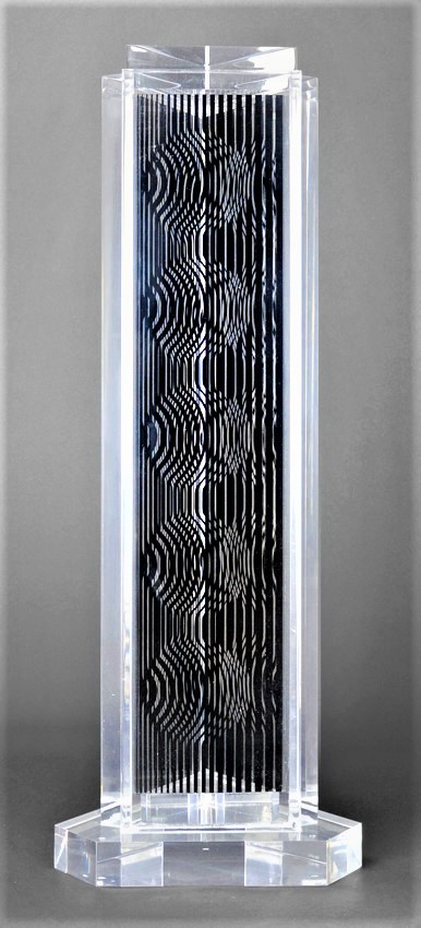 Victor Vasarely – HOLLD (Moire tower), 1990 – Gemengde techniek.